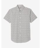 Express Fitted Short Sleeve Floral Vine Button-down Dress