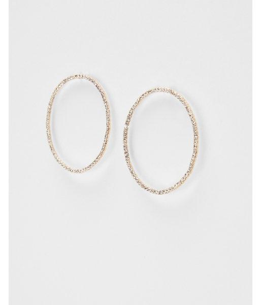 Express Womens Pav Circle Hoop Earrings
