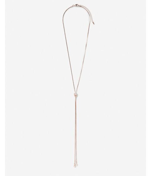 Express Womens Crystal Y Necklace