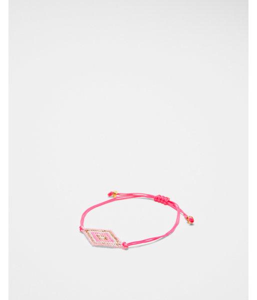Express Womens Pink Beaded Pull-cord Bracelet