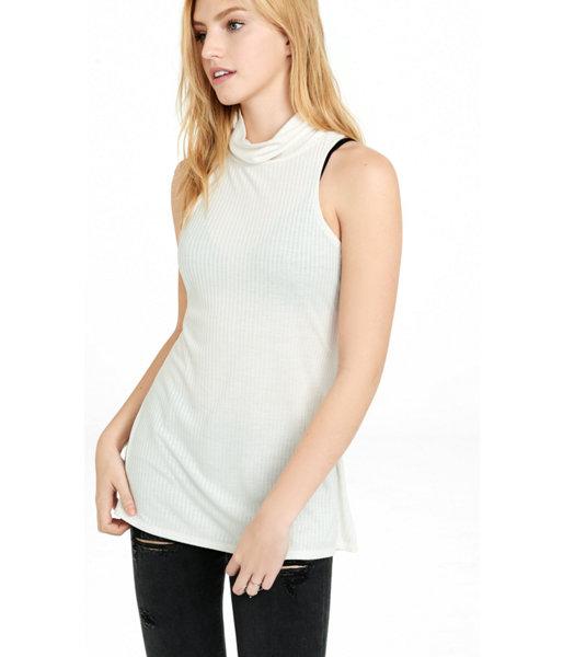 Express Women's Tanks Express One Eleven Ribbed Turtle Neck Tank