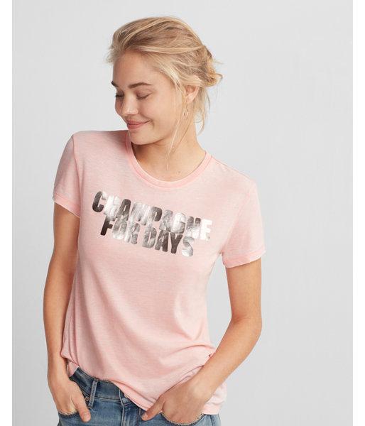 Express Womens Champagne For Days Graphic Tee