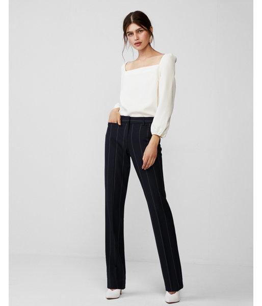Express Womens Mid Rise Striped Columnist Barely Boot Pant