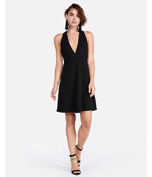Express Womens Racerback Fit And Flare Dress