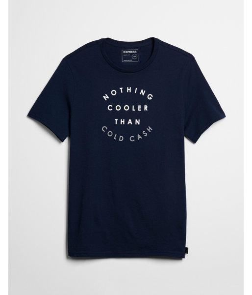 Express Mens Cold Cash Crew Neck Graphic Tee