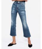 Express Womens High Waisted Vintage Stretch Flared Cropped Jeans