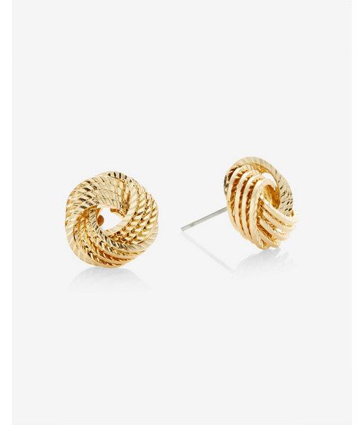 Express Womens Textured Knot Post Earrings