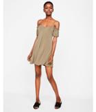 Express Womens Cold Shoulder Fit And Flare Cami Dress