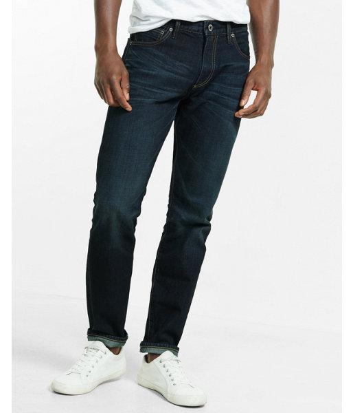 Express Classic Fit Tapered Leg Dark Wash Jeans