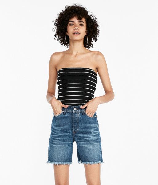 Express Womens High Rise Vintage Original Denim Bermuda
