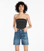 Express Womens High Rise Vintage Original Denim Bermuda