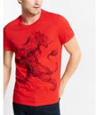 Express Mens Exploded Water Lion Graphic T-shirt