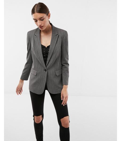 Express Womens Oversized Strong Shoulder Blazer