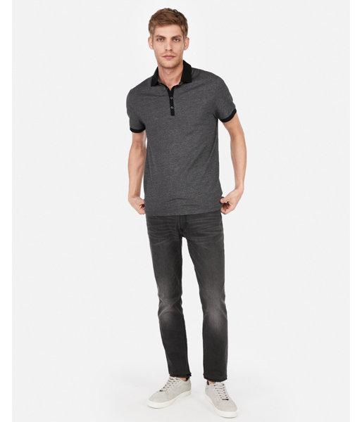 Express Mens Jacquard Moisture-wicking Polo