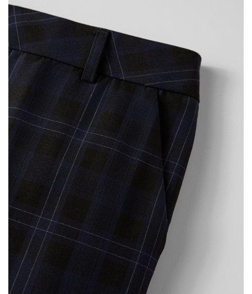 Express Womens Plaid Editor Slim Flare Editor Pant