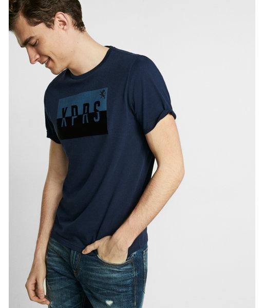 Express Mens Textured Graphic Crew Neck Tee