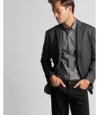 Express Mens Slim Photographer Dark Charcoal Double Knit Blazer