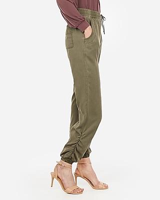Express Womens Ruched Ankle Drawstring Joggers