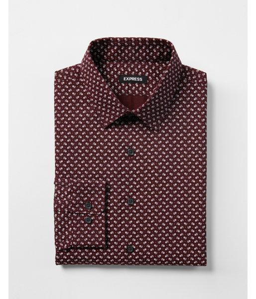 Express Mens Extra Slim Fit Small Floral Print Dress