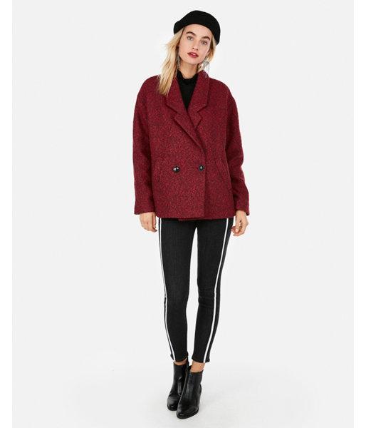 Express Womens Relaxed Wool-blend Peacoat