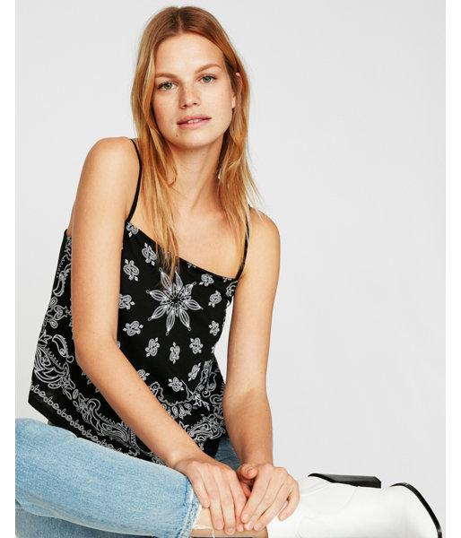 Express Womens Petite Express One Eleven Paisley Asymmetrical Tank