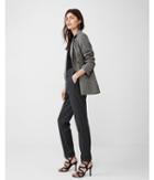 Express Womens High Waisted Pinstriped Flannel Carrot Ankle Pant