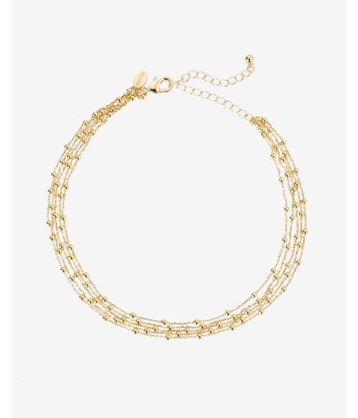 Express Five Row Ball Bead Choker Necklace