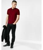 Express Flex Stretch Stripe Collar Contrast Small Lion Pique Polo