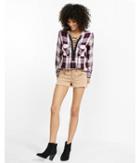 Express Womens Tan Button Fly Cutoff