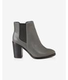 Express Womens Gray Gore Side Pull-on Heeled Bootie
