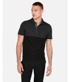 Express Mens Marled Color Block Moisture-wicking Polo