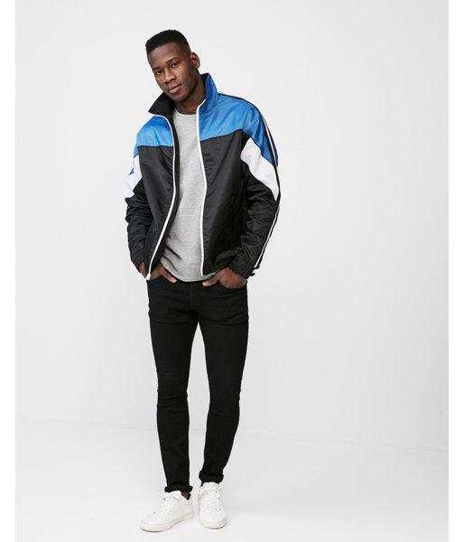 Express Mens Color Block Pieced Windbreaker