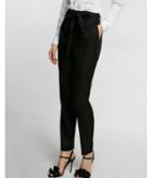 Express Petite High Waisted Linen-blend Belted Ankle Pant