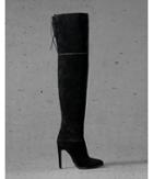Express Womens Black Suede Express Edition Thigh High Boot