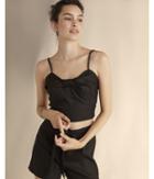 Express Womens Tie Front Linen-blend Cropped Cami