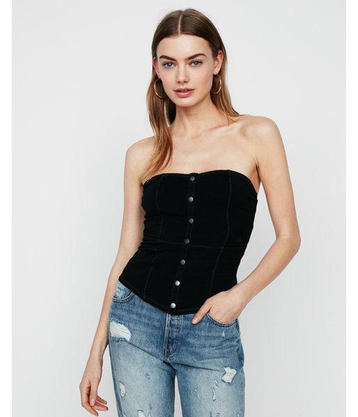 Express Womens Express One Eleven Snap Front Tube Top