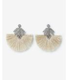 Express Womens Mini Tassel Stone Leaf Drop Earrings
