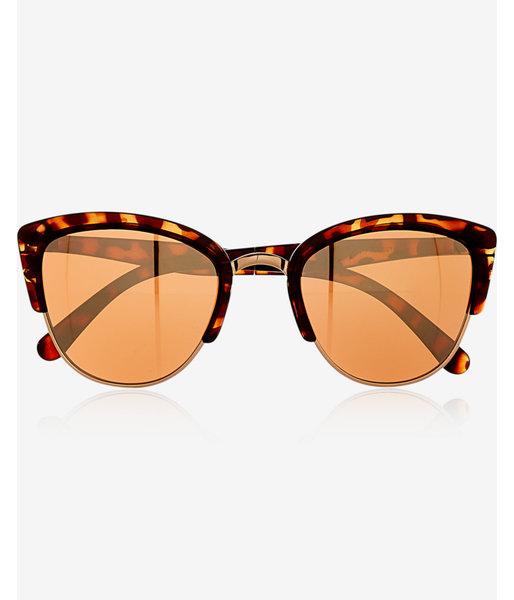 Express Womens Tortoise Heavy Brow Cat Eye