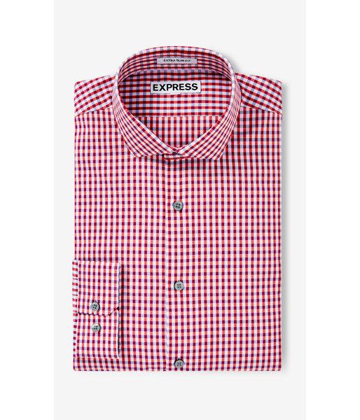 Express Men's Dress Shirts Extra Slim Small Check Dress