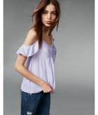 Express Womens Solid Cold Shoulder Pintuck Button-up Cami