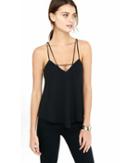 Express Women's Camis Black Strappy Tie Back Cami