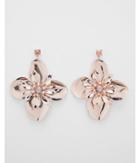 Express Womens Metallic Flower Drop Earrings