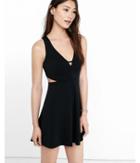 Express Womens Black Cut-out Fit And Flare Dress