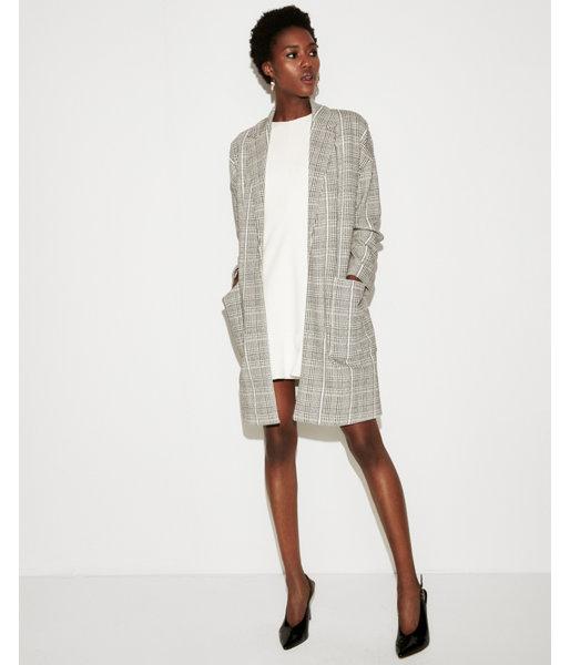 Express Womens Double Weave Plaid Coat