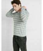 Express Mens Bar Stripe V Neck Hooded