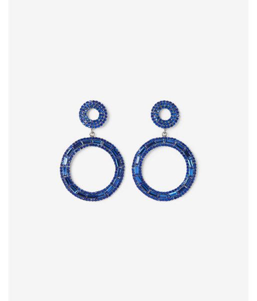 Express Womens Stone Set Double Circle Drop Earrings