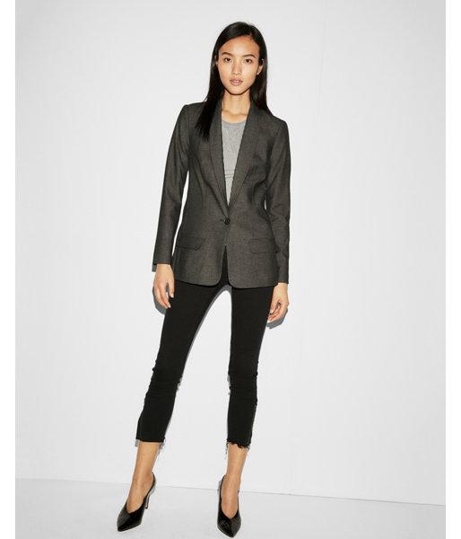 Express Womens Solid Shawl Collar Blazer