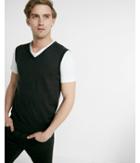 Express Mens Solid V-neck Vest