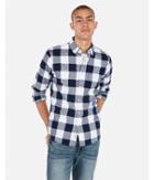 Express Mens Slim Check Button-down Soft Wash