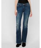 Express Womens Mid Rise Distressed Stretch Bootcut Jeans